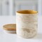 Handcrafted Ceramic Jar with Wooden Lid –Stylish & Sustainable Storage-3.5X3.5X4.3"